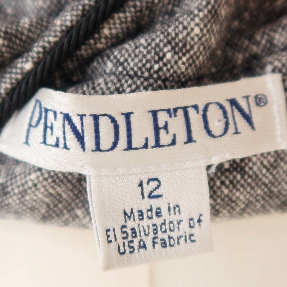 Pendleton Womens Wool Silk Blazer 12 Gray Collarless Quiet Luxury Old Money Chic - Picture 7 of 9